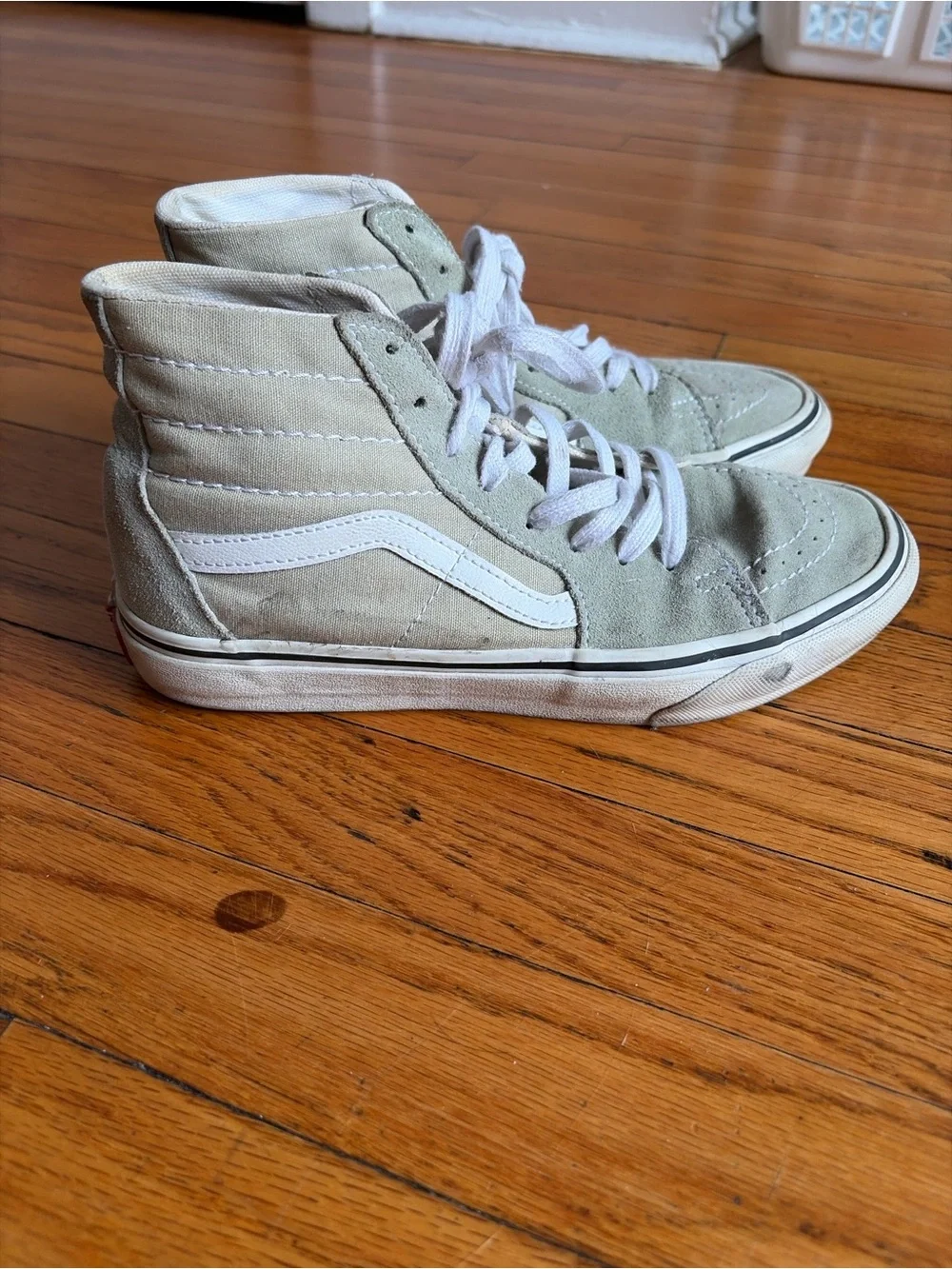 Vans Sk8-Hi High-Top Sneakers in Light Olive